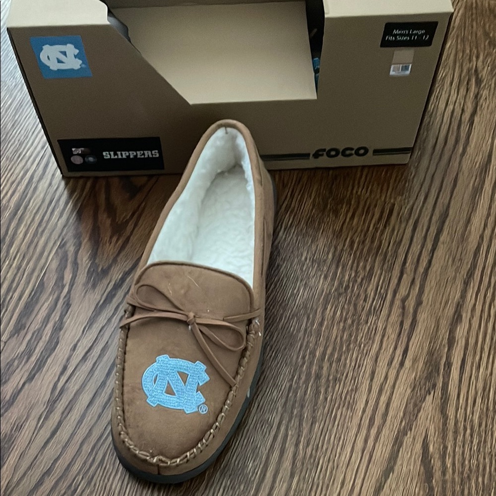 Brown Foco Slippers with Blue Logo